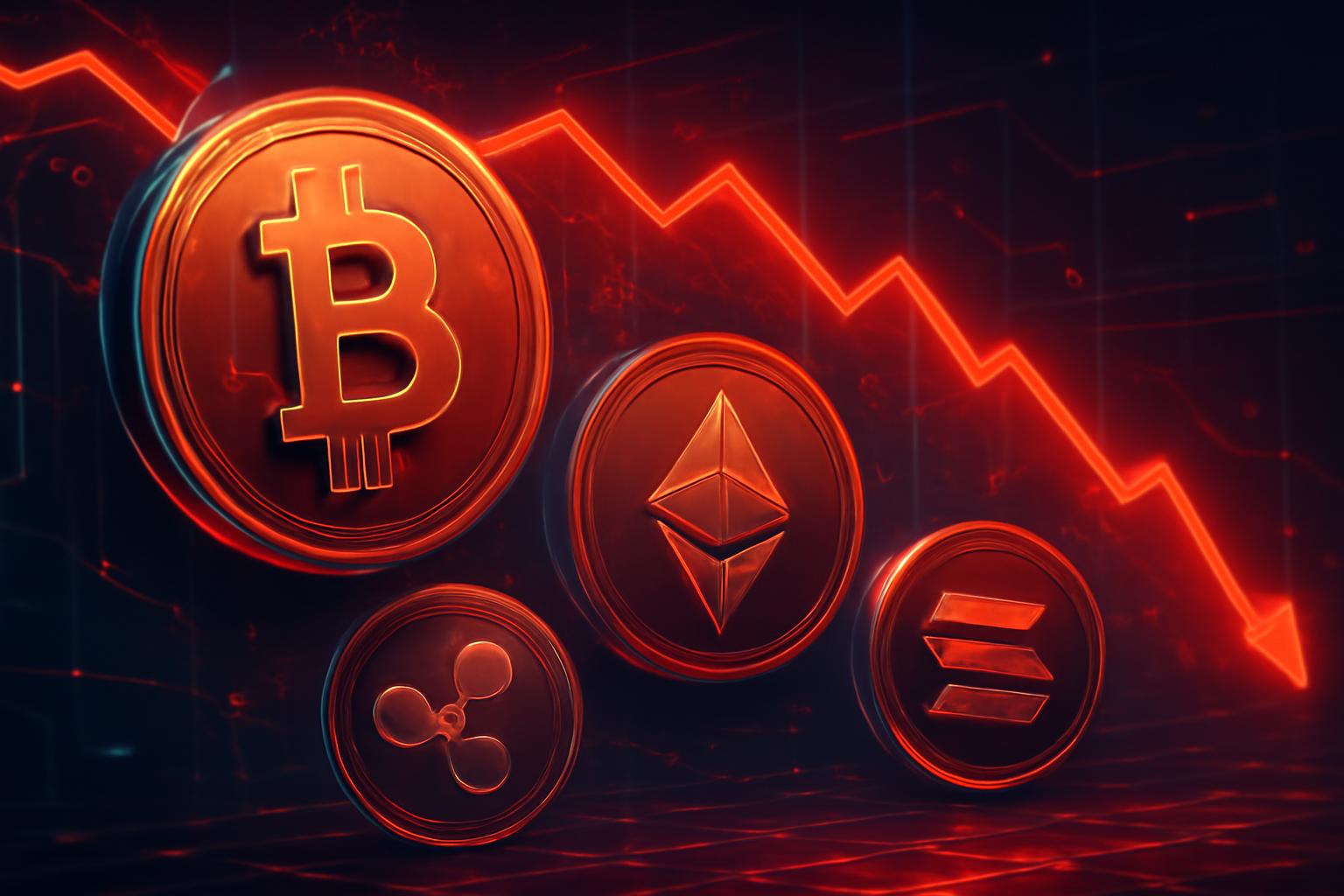 Bitcoin, Ethereum, XRP, Solana Drop as Crypto Selloff Deepens
