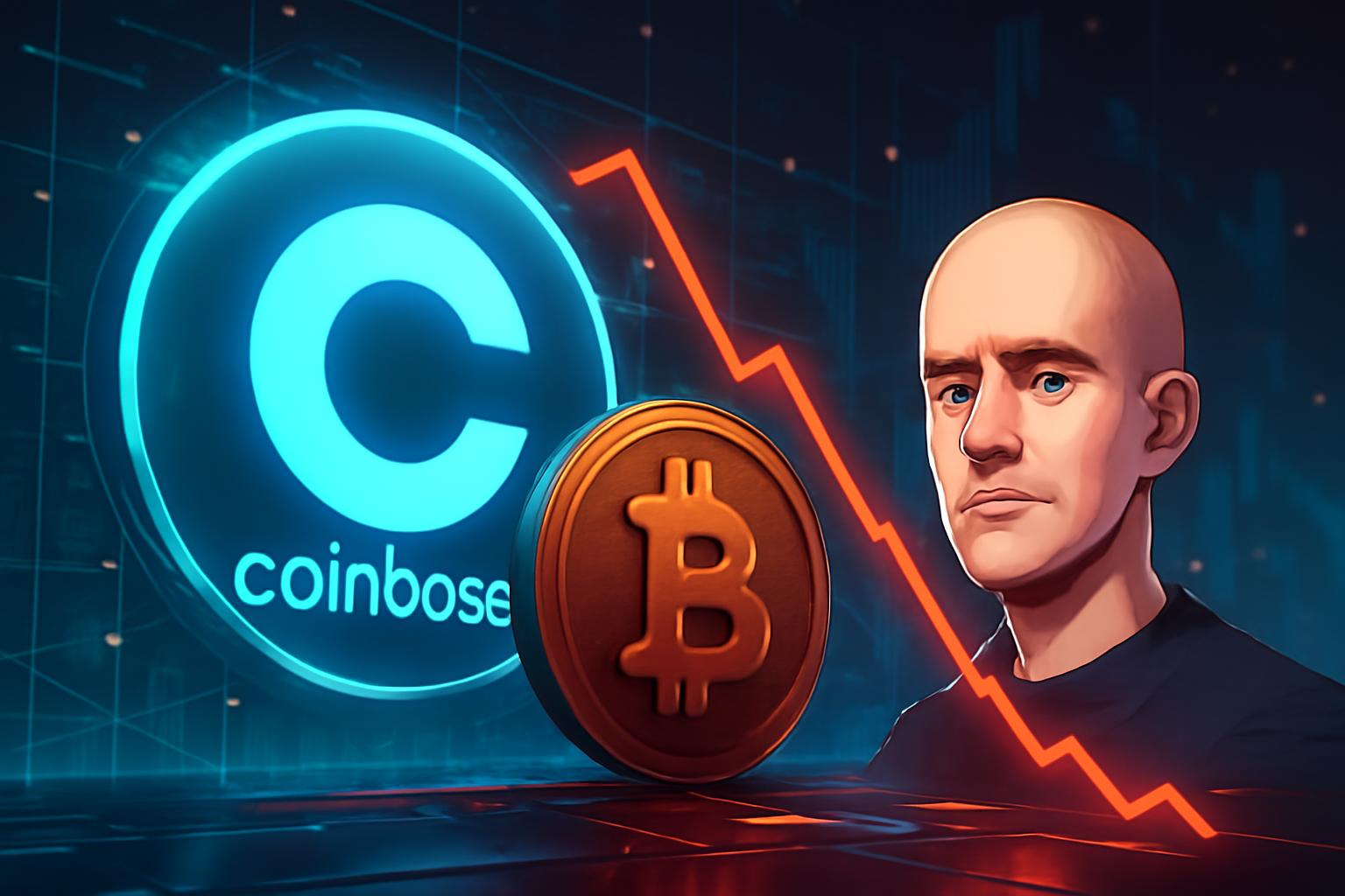 Coinbase Slumps as Bitcoin Dips and Market Weakens