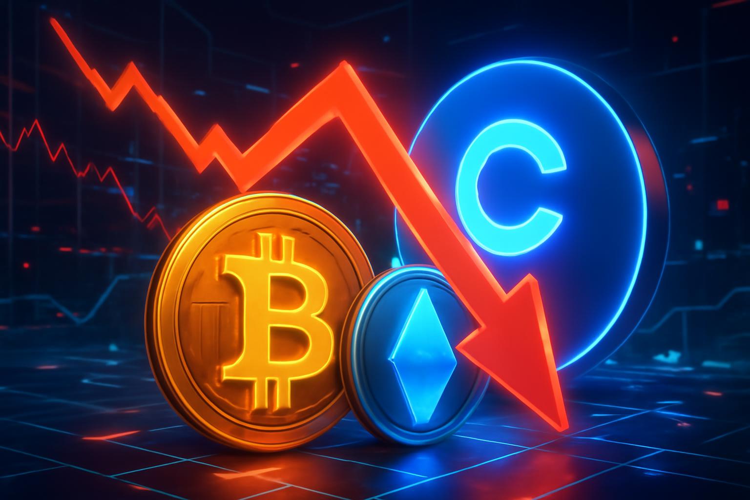 Coinbase Stock Drops as Crypto Selloff Pressures BTC and ETH