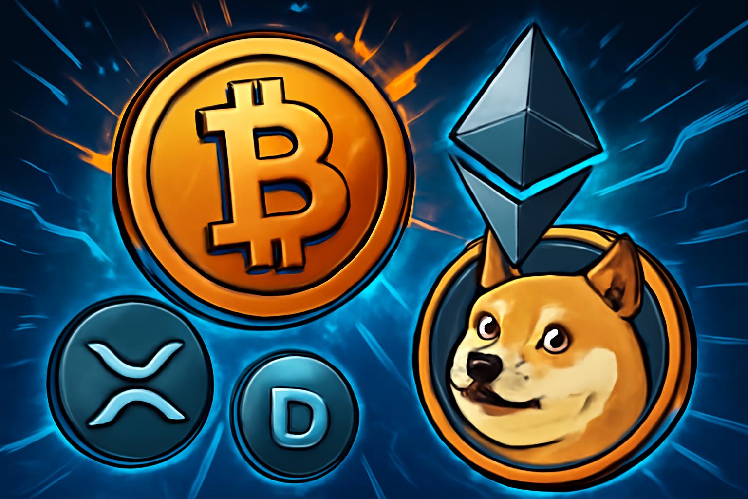 Bitcoin and Ethereum Hover Sideways as XRP and Dogecoin Drift