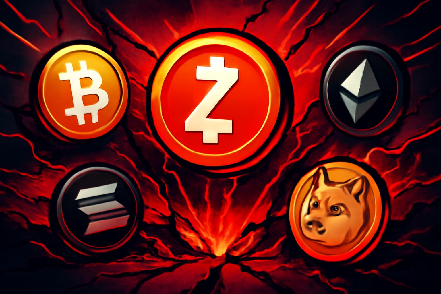 Crypto Market Downturn Led by Meme Coins and DeFi as ZEC Slumps Over 15%