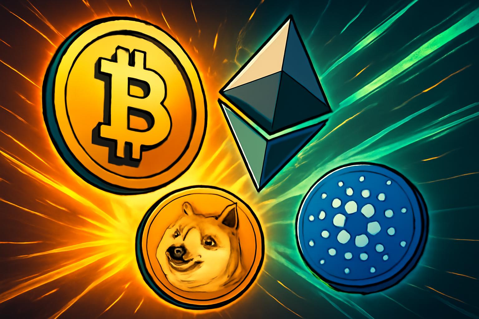 Crypto Market Rally as Bitcoin and Ethereum Lead; DOGE and ADA Jump