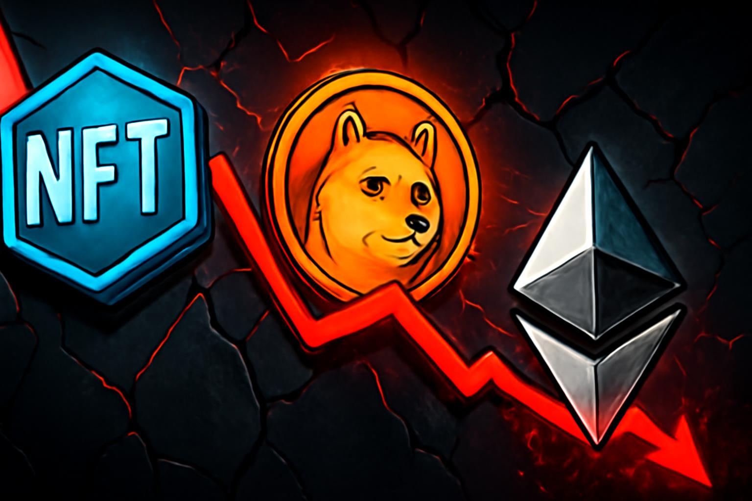 NFTs and Meme Coins Decline as ICO Demand Falls, Ethereum Gas Burn Drops