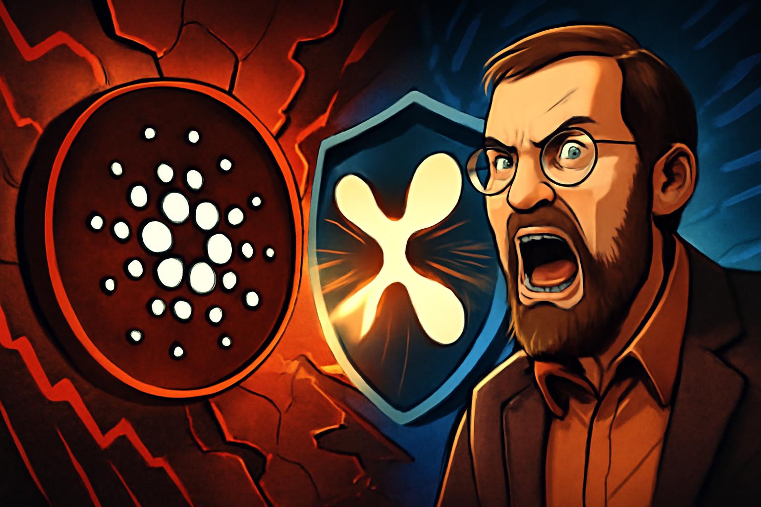 Cardano Under Pressure as ADA Drops; Hoskinson Slams Ripple CEO