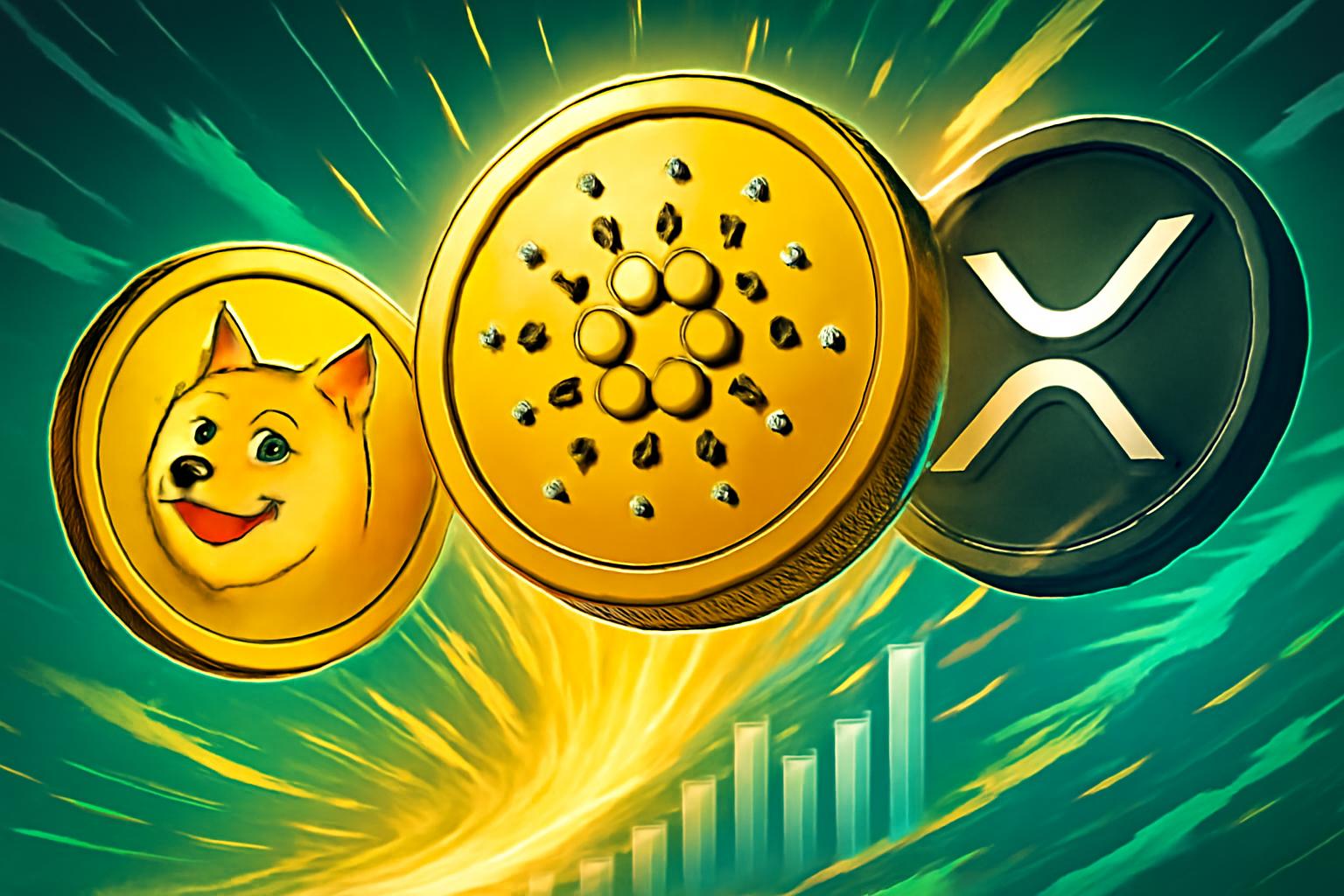 Altcoins Rally: DOGE, ADA, and XRP Lead Gains as Liquidations Rise
