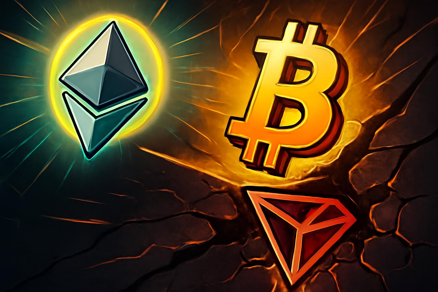 Ethereum Rises as Tron Falls; Bitcoin Advances in Broad Crypto Market