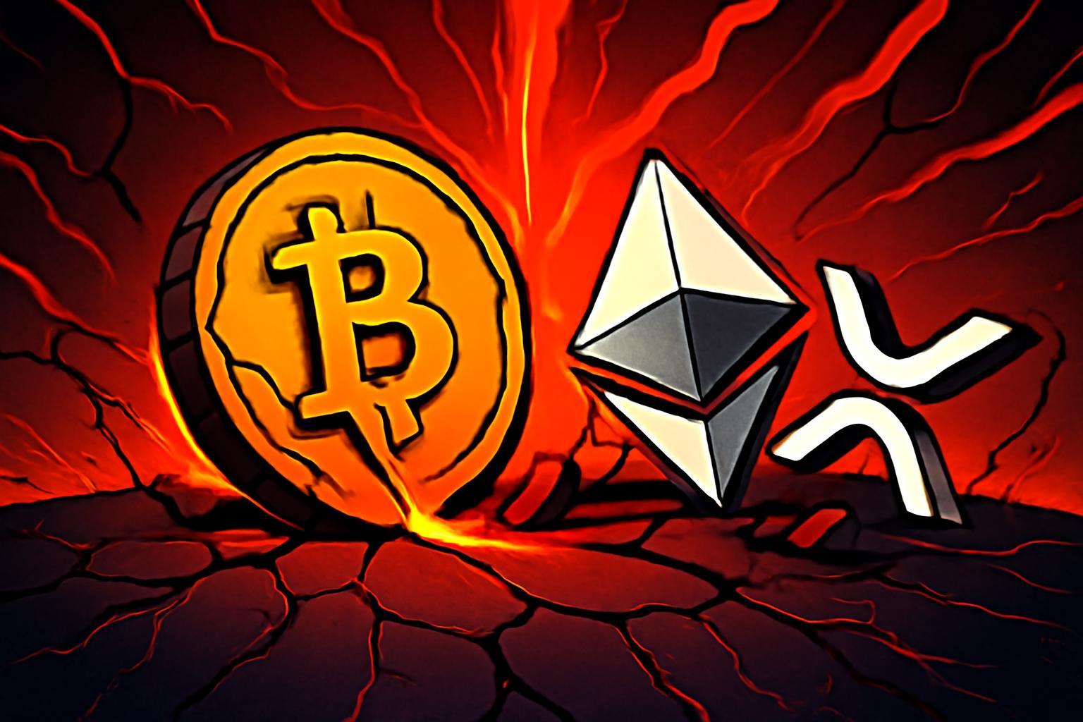 Synchronized Selloff in Bitcoin, Ethereum, and XRP