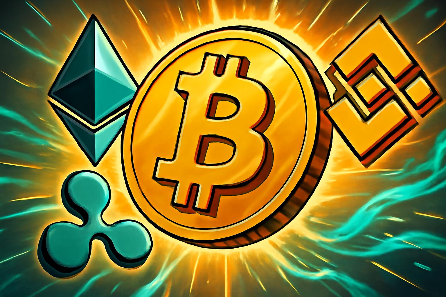 Bitcoin Up to $68,001 as US and European Stocks Rally; Ethereum, Ripple, and Binance Coin Rise