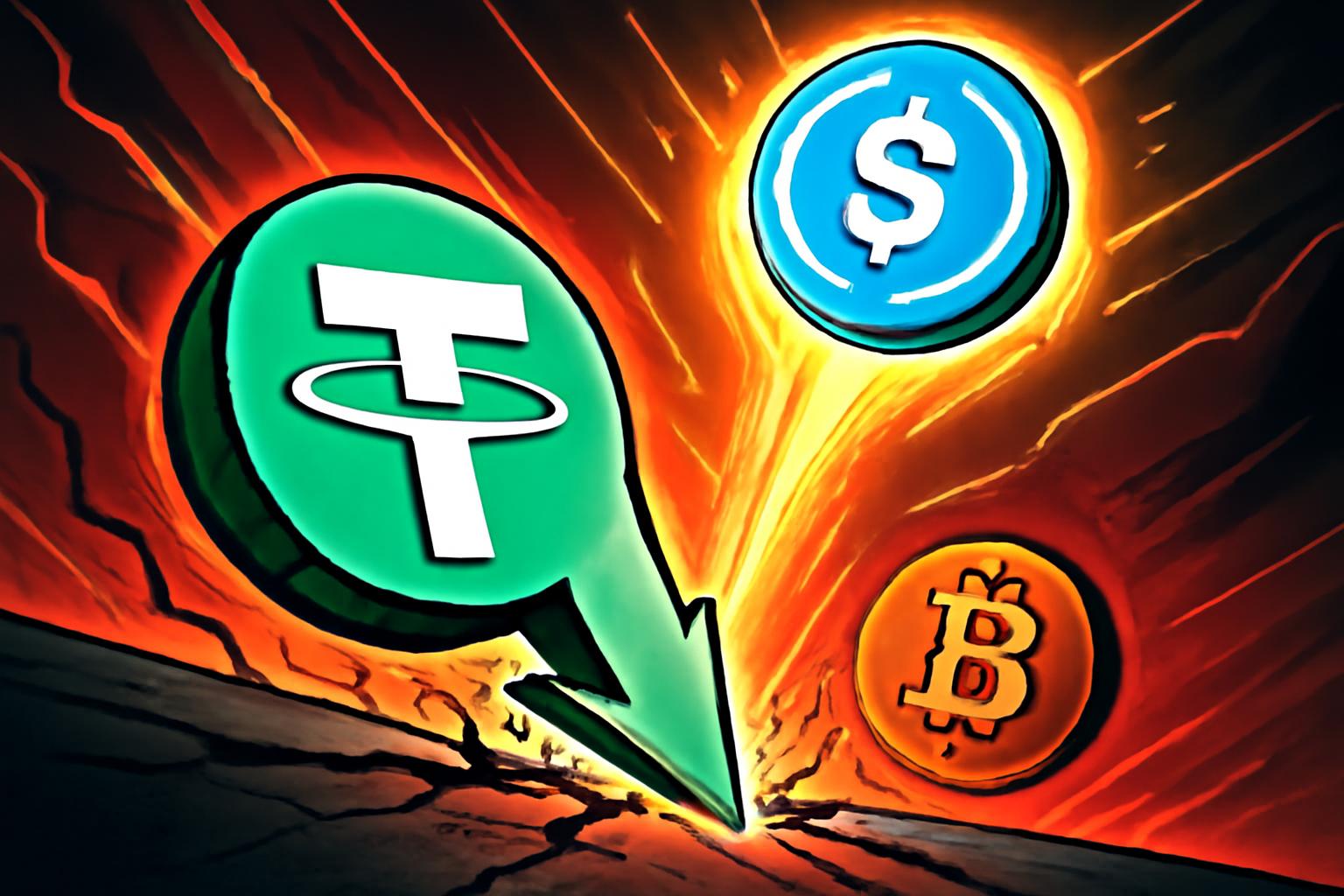 Tether Market Cap Drops in February as USDT Outflow Surges, USDC Rises