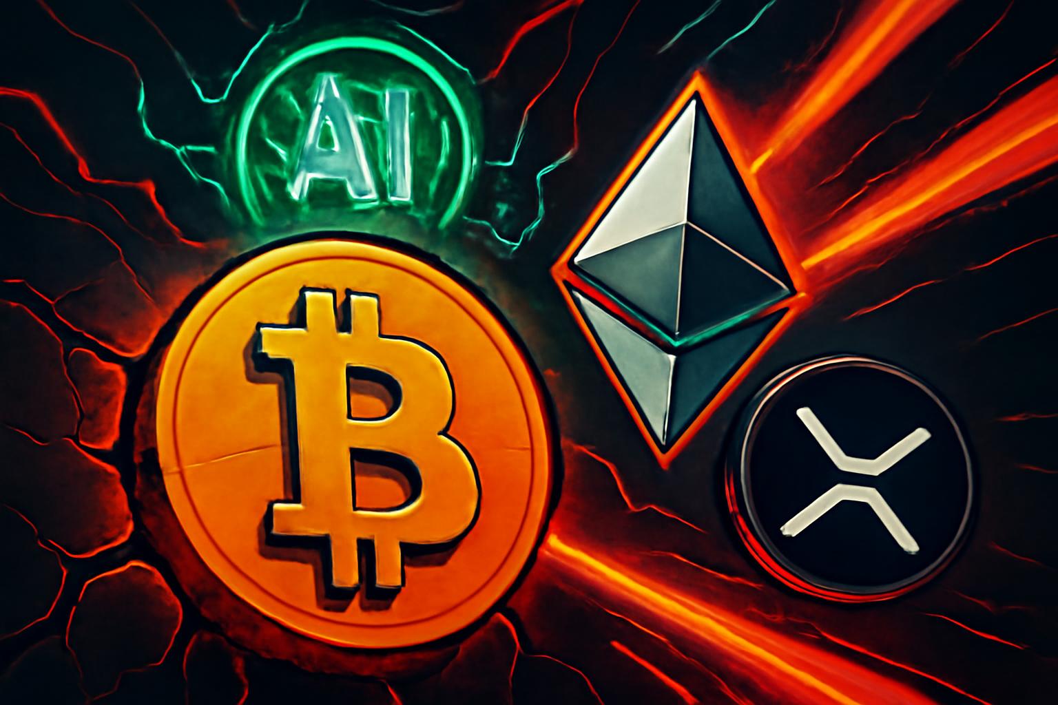 Bitcoin, Ethereum and XRP Extend Crypto Losses as AI Pressure Intensifies