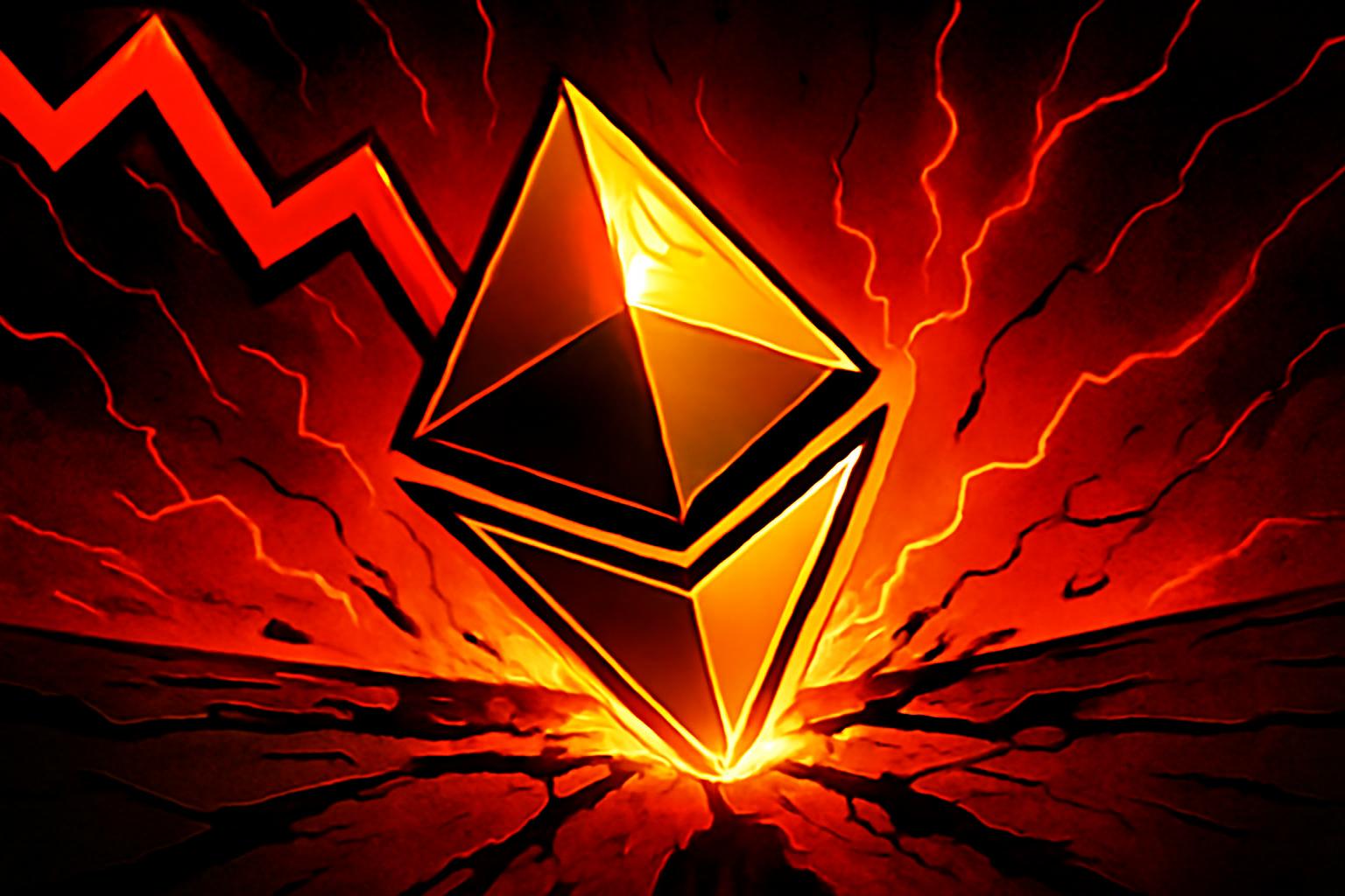 ETH Dives to $1.8K as ETF Outflows Extend Downside Risk