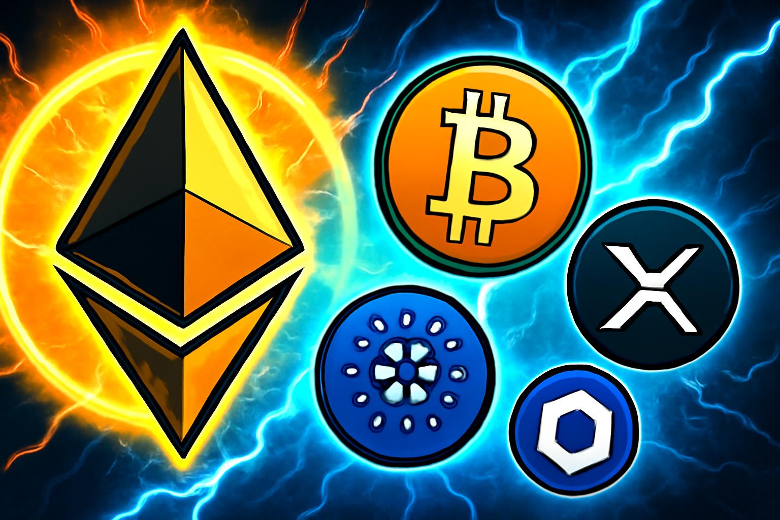 Santiment 30-Day MVRV Signals Mixed for ETH and ADA; BTC, XRP, LINK Neutral