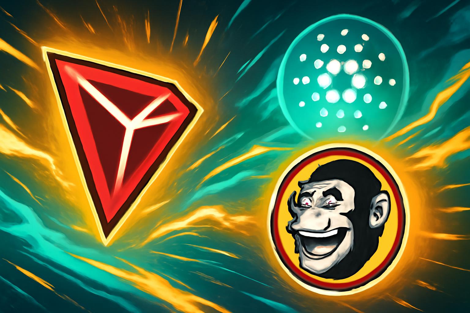 TRON and Cardano Market Update as TRX Rises and APEMARS Presale Surges
