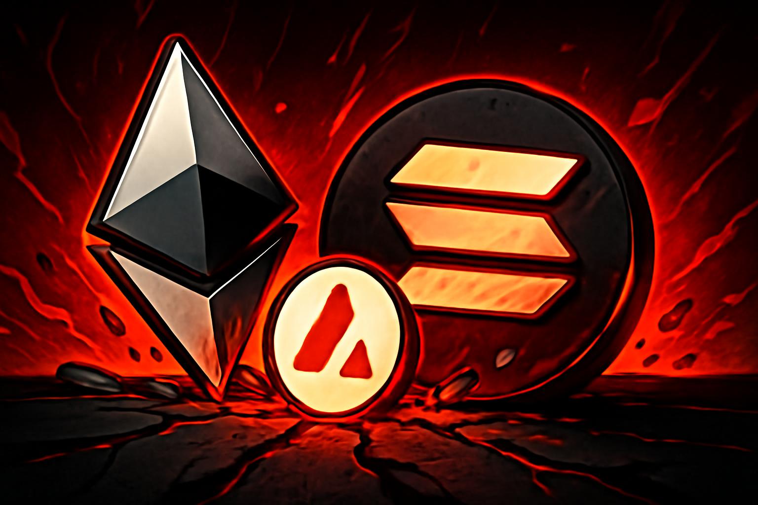 Large Cryptocurrencies Slide as Ethereum and Solana Lead Declines