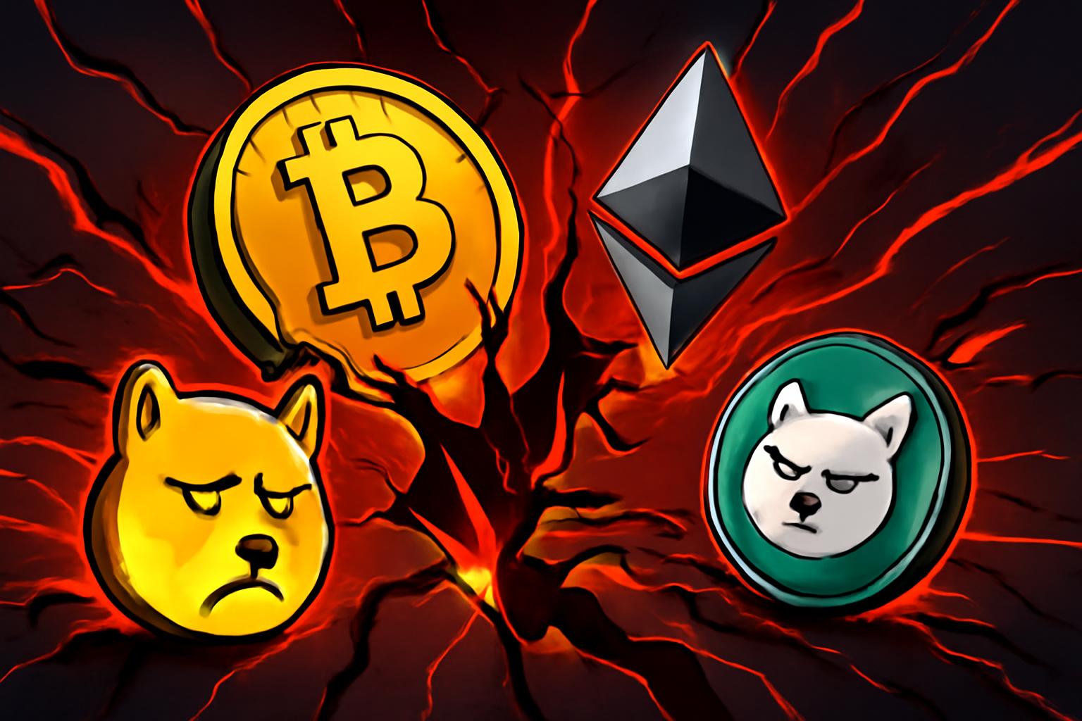 Meme Coins Fall as Crypto Market Slumps: Bitcoin and Altcoins Slide
