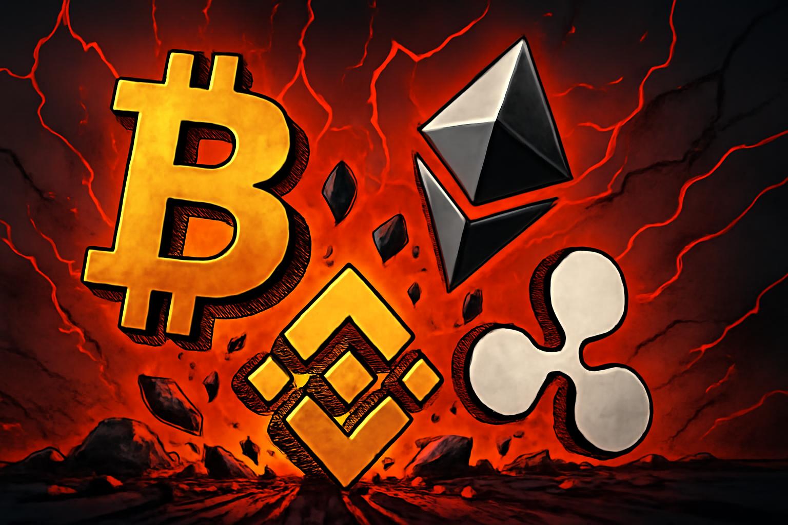 Crypto Liquidations Surge as BTC, ETH, BNB, XRP Plunge