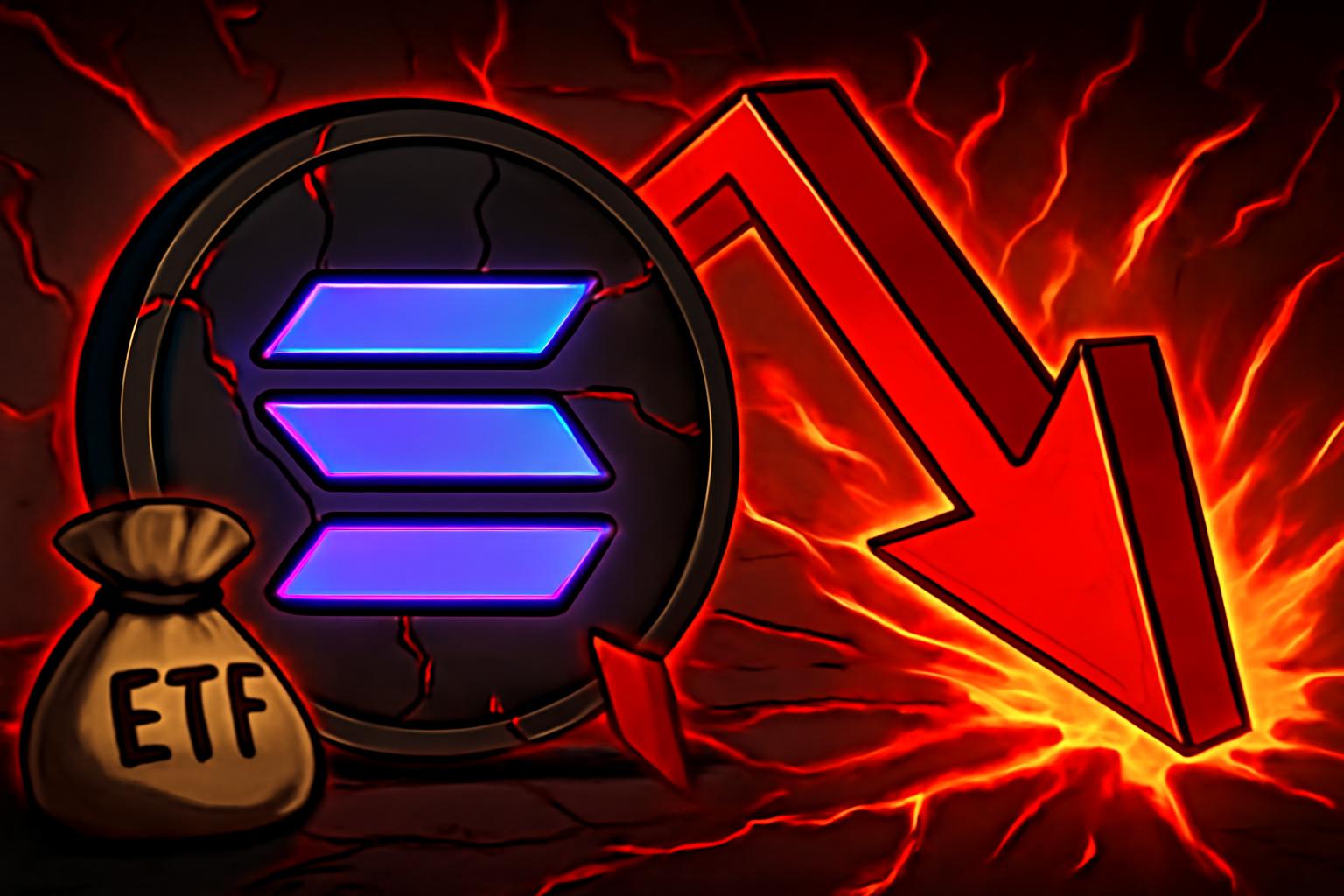 Solana Slumps as ETF Outflows Rise; RWAs Top $1B