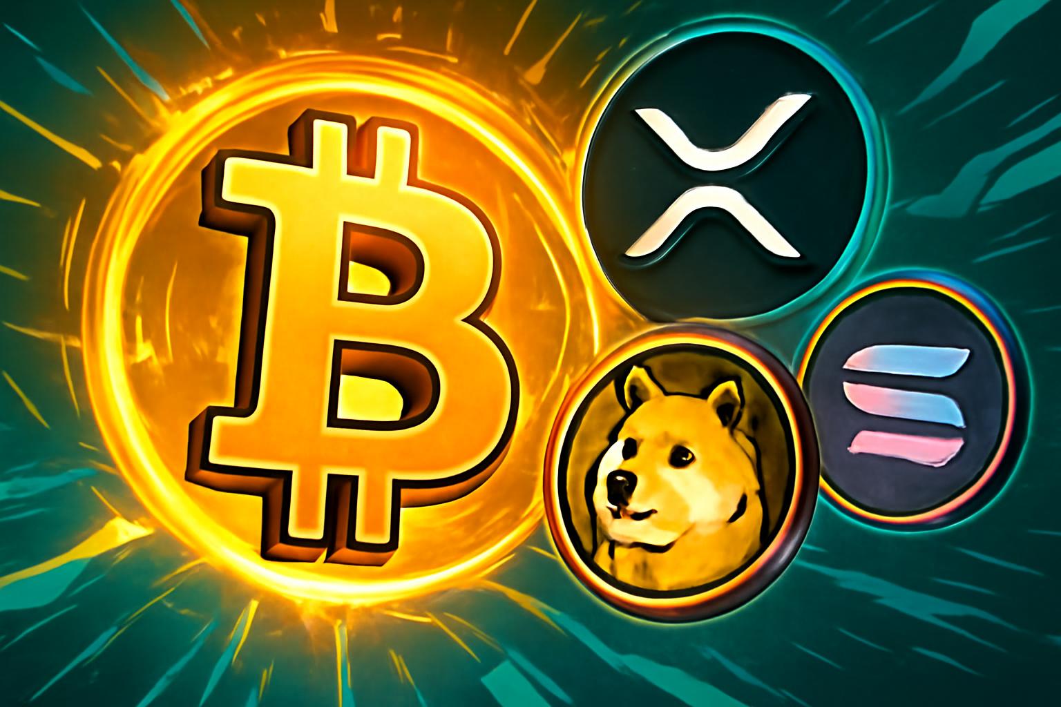 Bitcoin and Major Cryptos Rally as XRP and DOGE Lead