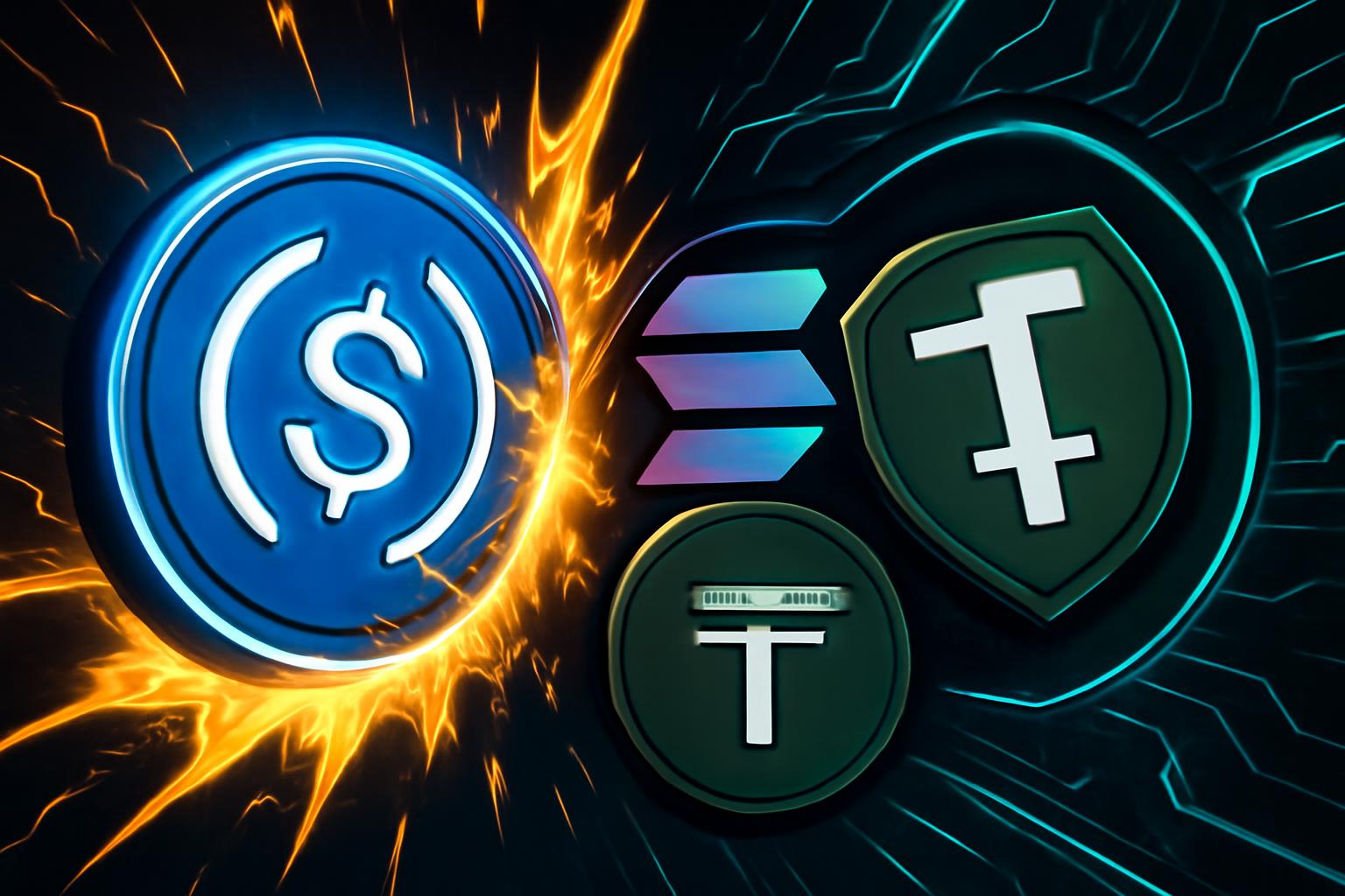 USDC Overtakes USDT in Adjusted Volume; Solana Gains On-Chain Edge Over Ethereum