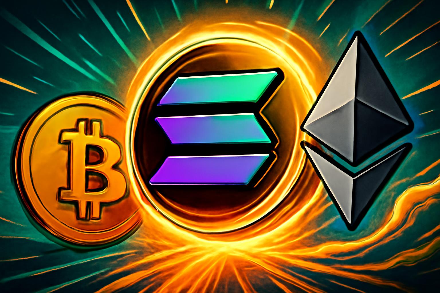 Solana Leads as Bitcoin and Ethereum Rally in Turbulent Markets