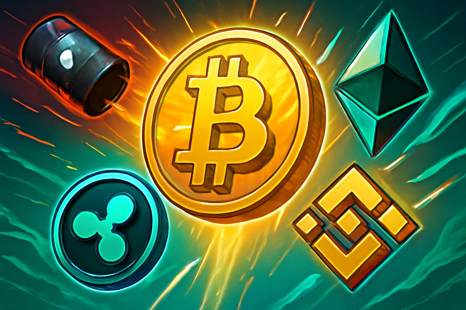 Oil Slump Sparks Broad Rally in Bitcoin and Major Cryptos