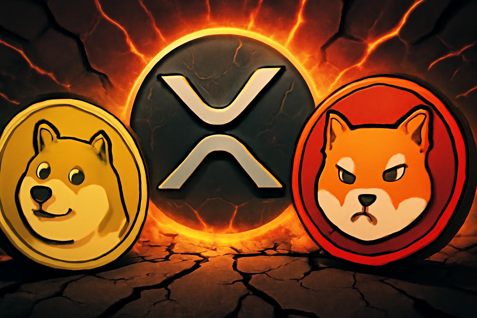 Dogecoin Consolidation Near Lows; XRP at Key Support, SHIB Volatility Cools
