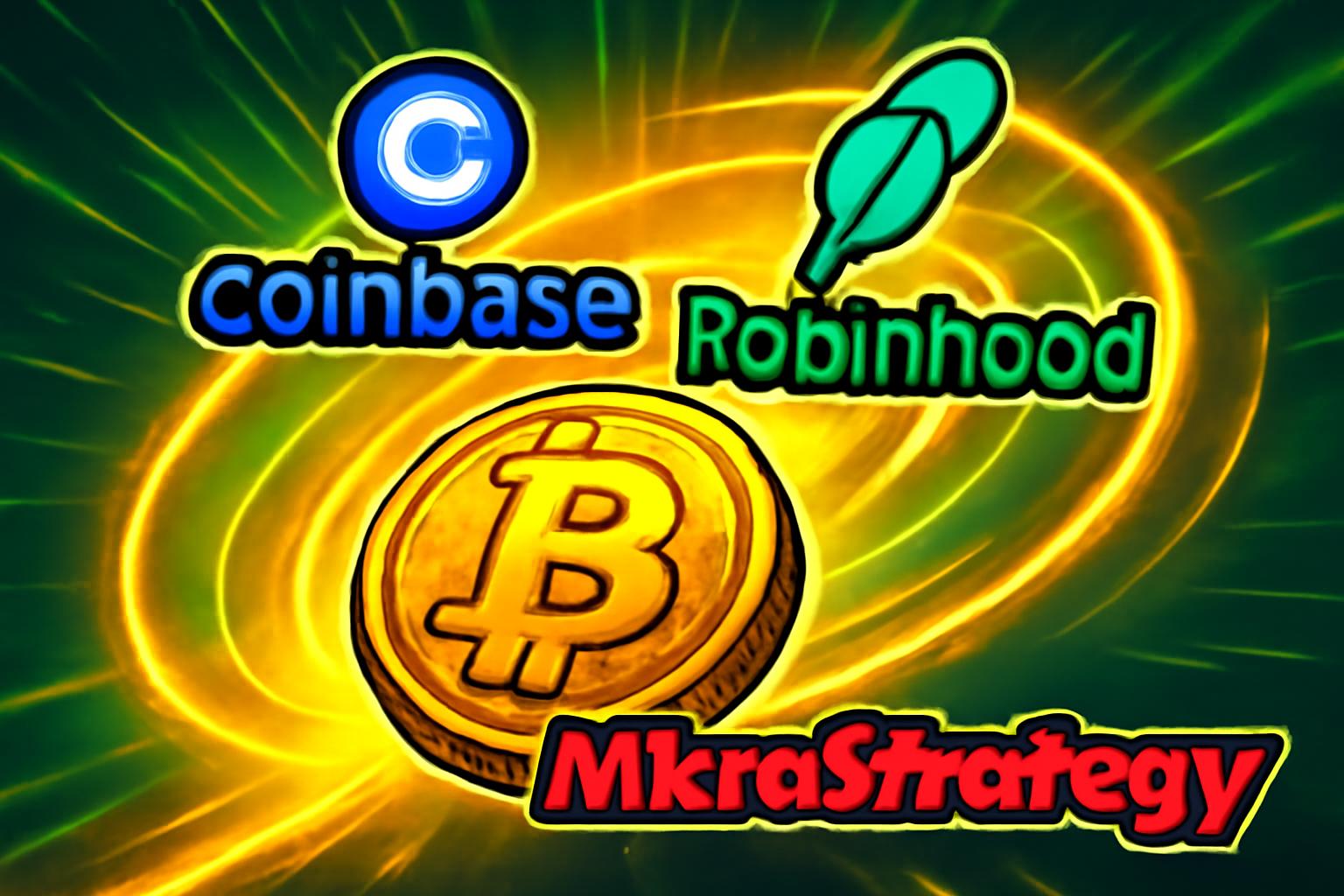 Bitcoin Rally Lifts Crypto-Linked Stocks: Coinbase, Robinhood, and MicroStrategy Jump